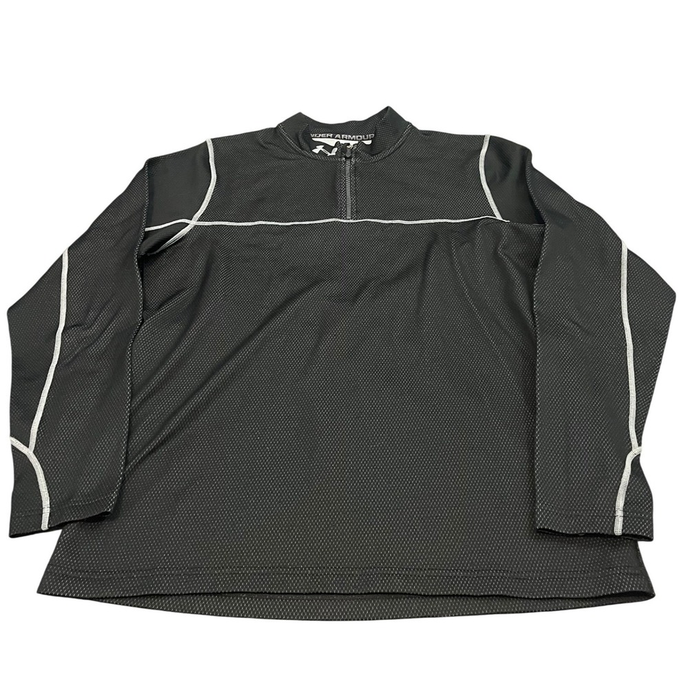 Under Armour 1/4 Zip Pullover Mens XL Black ColdGear Mock Neck Long Sleeve
